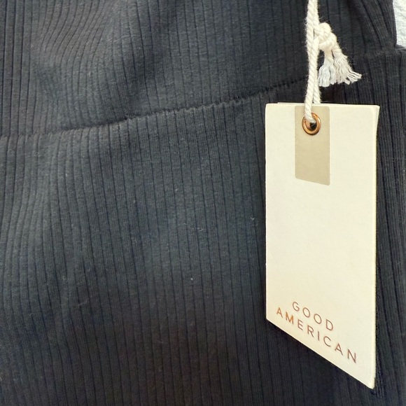 Good American Black Ribbed Bodycon Midi Dress Size 1 NWT - Picture 5 of 5